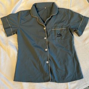 Small blue button up